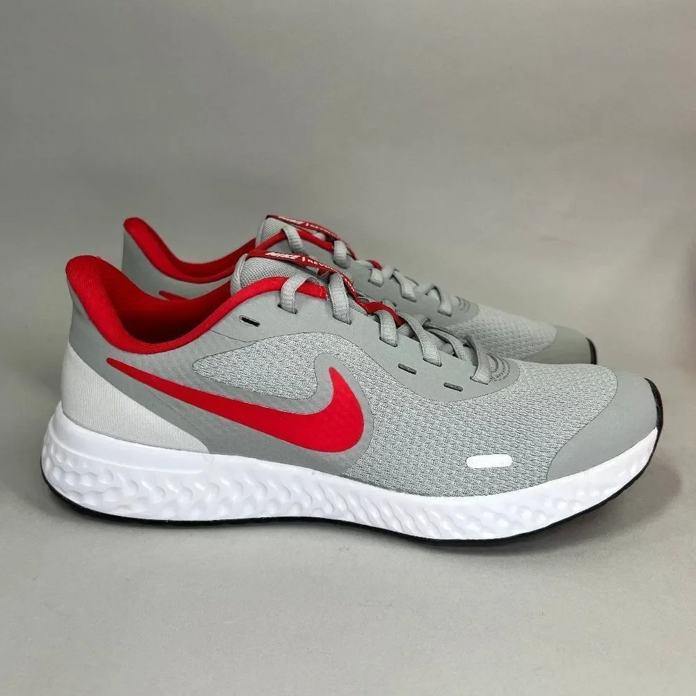 Nike Revolution 5 Running Shoes Youth Size 6 Grey Red Athletic Training Sneakers